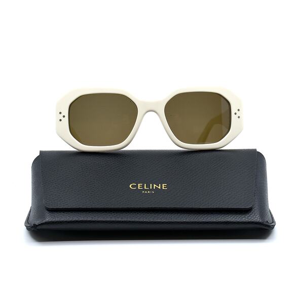 NEW CELINE CL40255I 25E IVORY BROWN AUTHENTIC SUNGLASSES - Picture 7 of 12